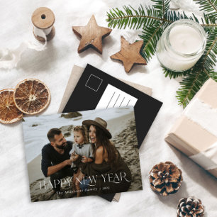 happy new year 1 photo botanical floral holiday postcard