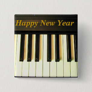 Happy New Year 2009_ Button_by Elenne 15 Cm Square Badge