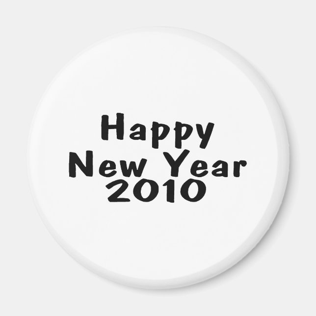 Happy New Year 2010 Black Magnet (Front)