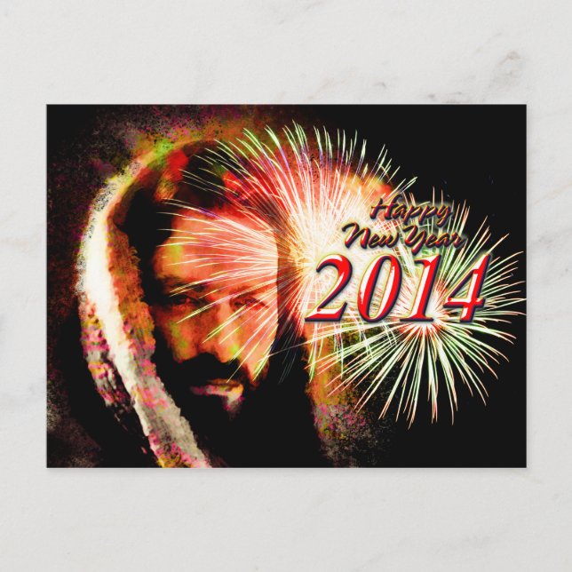 Happy New Year 2014 Love Jesus Postcard (Front)