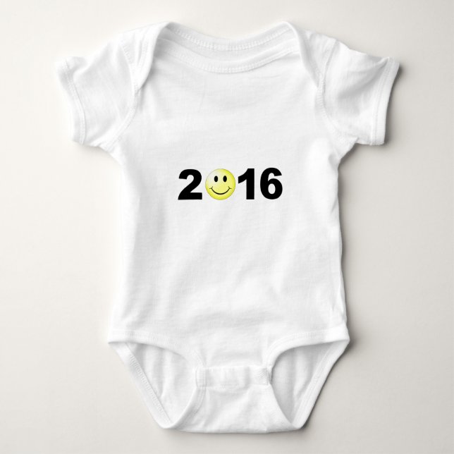 Happy New Year 2016 Funny Sweet Number Baby Bodysuit (Front)