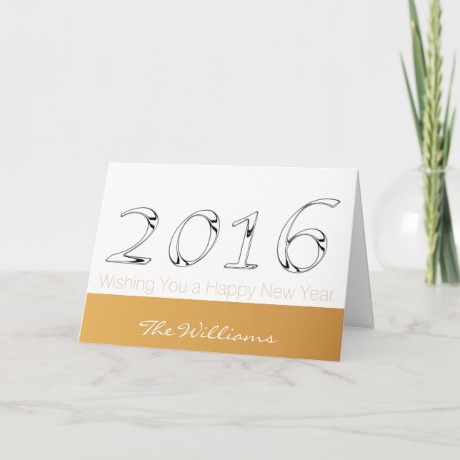 Happy New Year 2016 personalized Greeting 6 Holiday Card (Front)