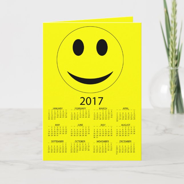 Happy New Year 2017 Funny Calendar Holiday Card (Front)