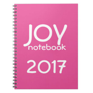 Happy New Year 2017 JOY Notebook Pink White