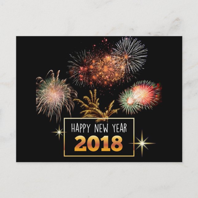 Happy New Year 2018 Holiday Postcard (Front)