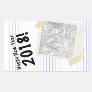 Happy New Year 2018 Notebook Picture Rectangular Sticker