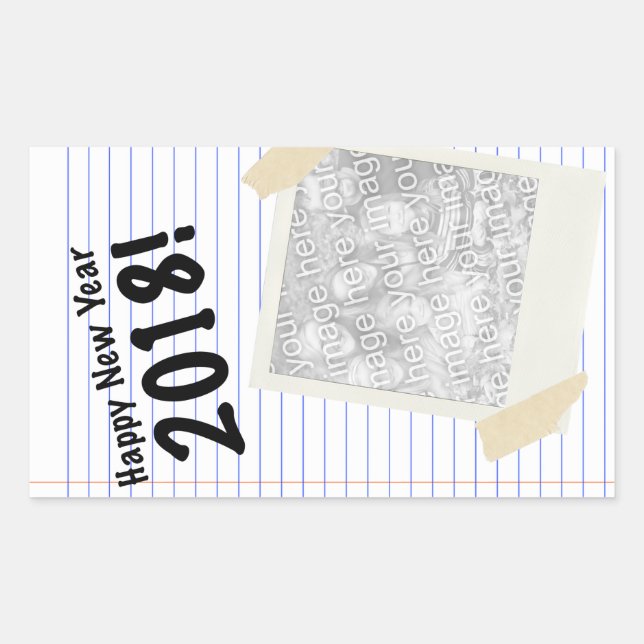 Happy New Year 2018 Notebook Picture Rectangular Sticker (Front)