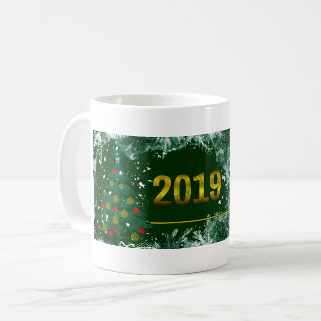 Happy New Year 2019 Coffee Mug (Front Left)