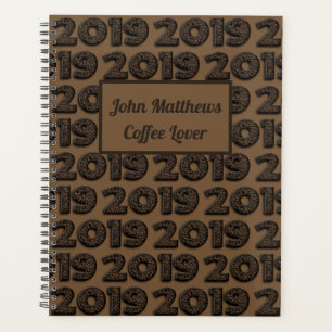 Happy New Year 2019 Funny Coffee Beans Pattern Planner