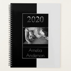 Happy New Year 2020 Black and Silver Grey Elegant Planner