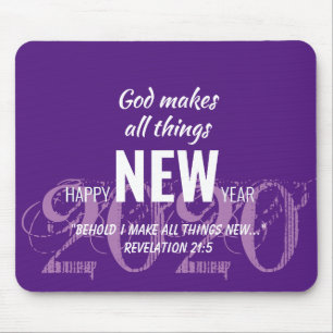 HAPPY NEW YEAR 2020 Customised Scripture PURPLE Mouse Pad