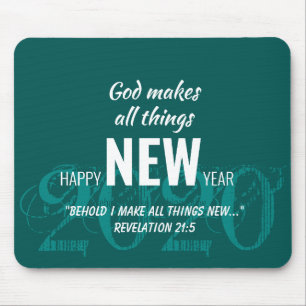 HAPPY NEW YEAR 2020 Customised Scripture TEAL Mouse Pad