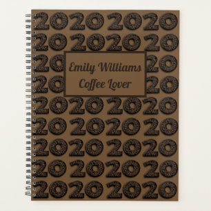 Happy New Year 2020 Funny Coffee Beans Pattern Planner
