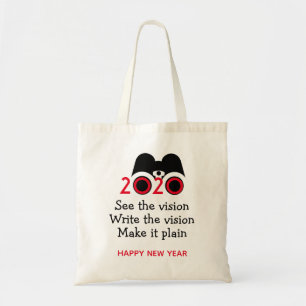 Happy New Year 2020 Vision Binoculars Tote Bag