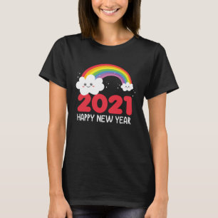 Happy New Year 2021 Rainbow Clouds New Years Day T-Shirt