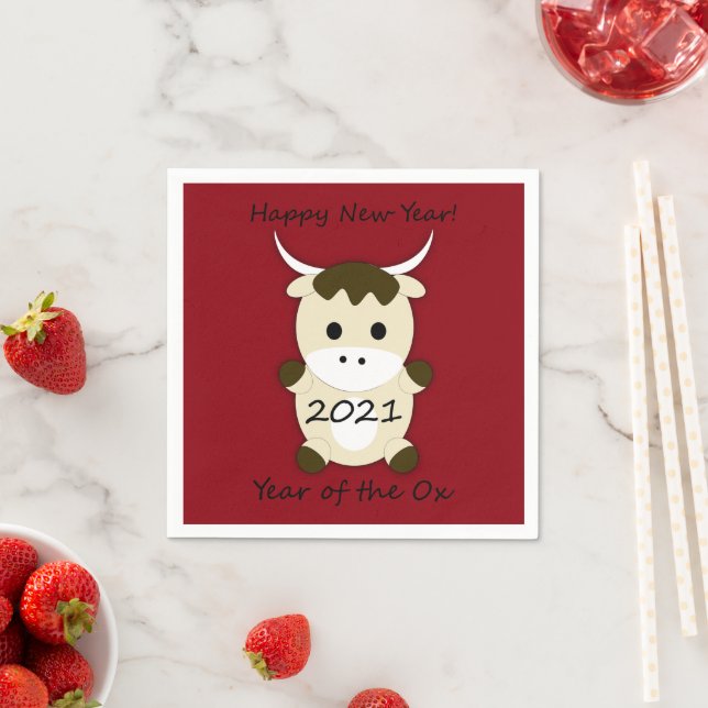 Happy New Year 2021 Year of the Ox Napkin (Insitu)