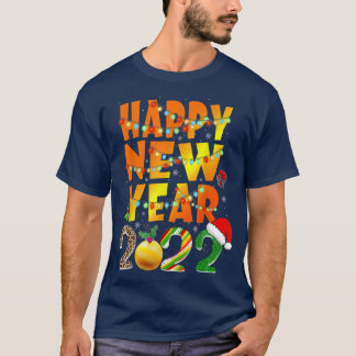 Happy New Year 2022 And Merry Christmas Lights Tee