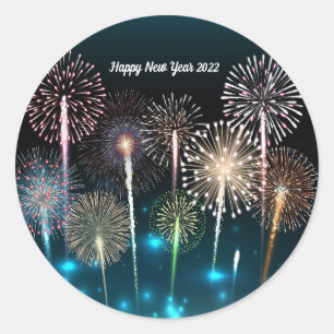 Happy New Year 2022 Classic Round Sticker