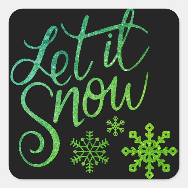 happy new year 2022 let it snow square sticker (Front)