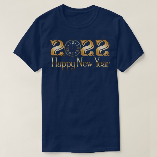 Happy New Year 2022 Midnight ClockNew Years Eve Pa T-Shirt (Design Front)