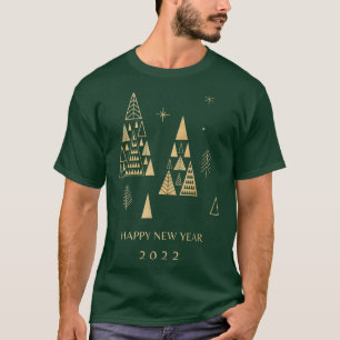 Happy New Year 2022 Minimalist Holiday Modern Geom T-Shirt