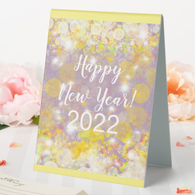 Happy New Year! 2022 Party Table Sign (In SItu (Wedding))