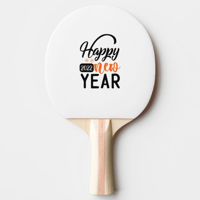 Happy New Year 2022 Ping Pong Paddle (Front)