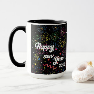 Happy New Year 2022, Spectacular Fireworks Festive Mug