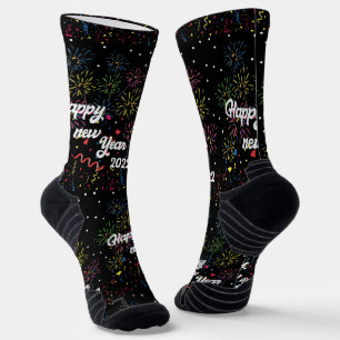 Happy New Year 2022, Spectacular Fireworks Festive Socks
