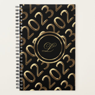 Happy New Year 2023 Black and Gold Look Elegant Planner
