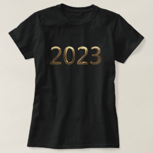 Happy New Year 2023 Elegant Faux Golden Numbers T-Shirt