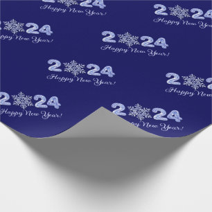 Happy New Year 2023. Ice Numbers & Snowflake Gift  Wrapping Paper