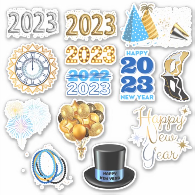 Happy New Year 2023 Stickers (Front)