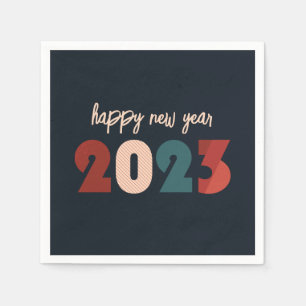 Happy new year 2023 text  napkin