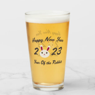Happy New Year 2023 Year of the Rabbit Glass