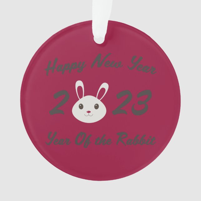 Happy New Year 2023 Year of the Rabbit Ornament (Front)