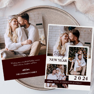 Happy New Year 2024 4 photo Holiday Card