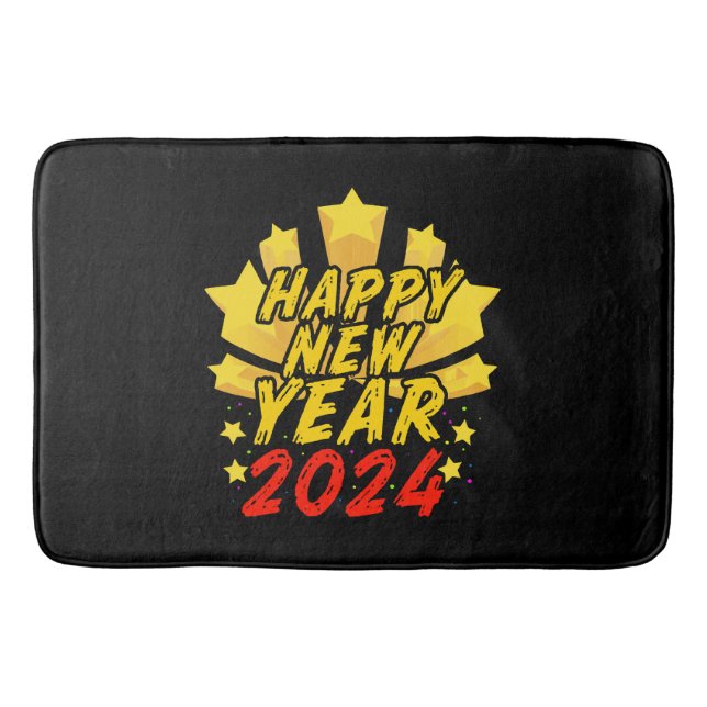 Happy New Year 2024  Bath Mat (Front)