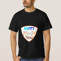 Happy New Year 2024 Black Men's T-Shirt 