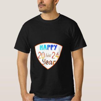 Happy New Year 2024 Black Men's T-Shirt 