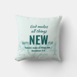 HAPPY NEW YEAR 2024 Christian Scripture Cushion