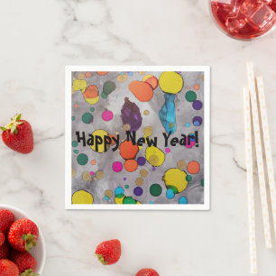 Happy New Year 2024!  Elevate with Joy and Colour! Napkin