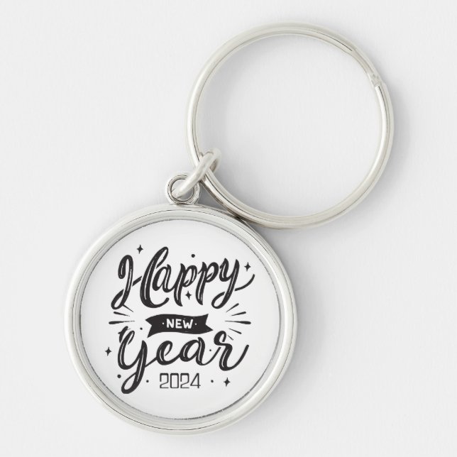 Happy new year 2024  key ring (Front)