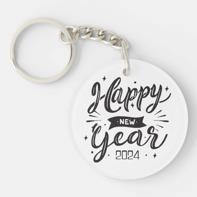Happy new year 2024  key ring (Front)