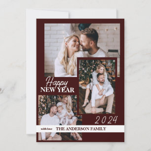 Happy New Year 2024 Modern Holiday Card