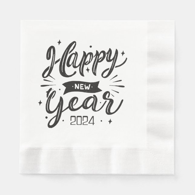 Happy new year 2024  napkin (Front)