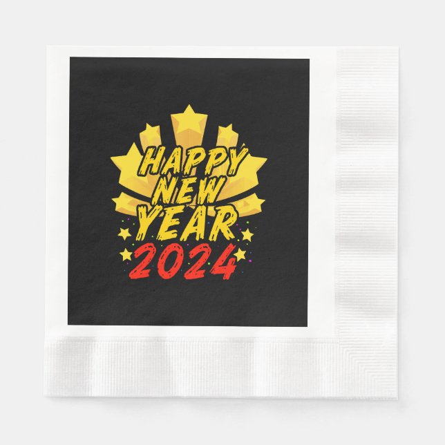 Happy New Year 2024  Napkin (Front)