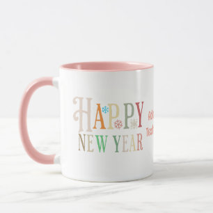 Happy New year 2024 New years Eve Colourful Retro Mug