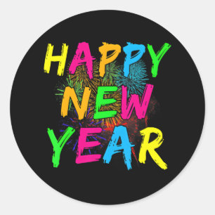 Happy New Year 2024 New Years Eve Party Countdown Classic Round Sticker