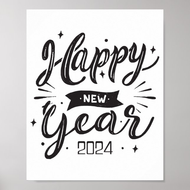 Happy new year 2024  poster (Front)